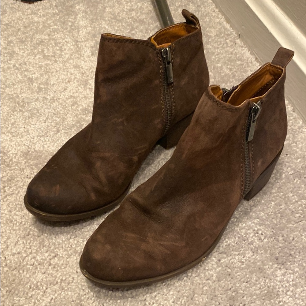 Lucky Brand Chocolate Suede Booties